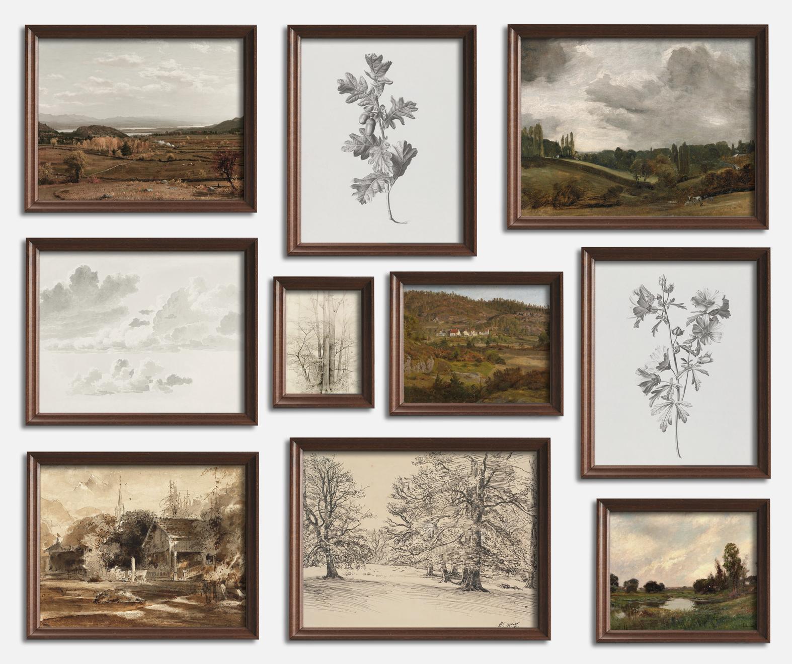 Muted Vintage Gallery Wall - Print Set of 10 – Everart