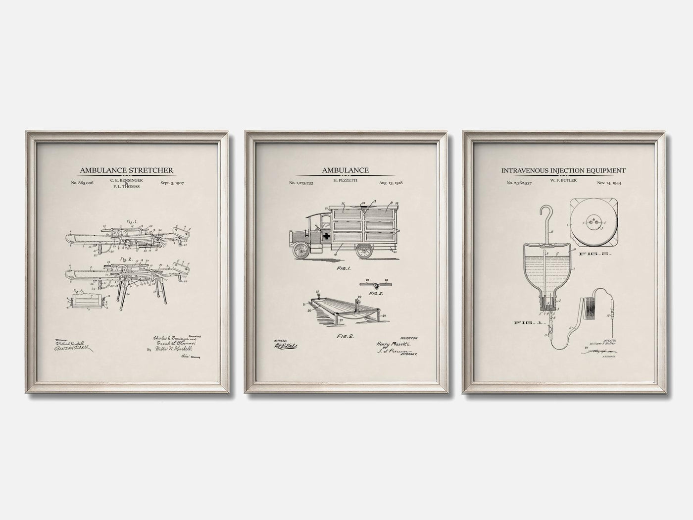 Paramedic Patent Print Set of 3 mockup - A_t10057-V1-PC_F+O-SS_3-PS_11x14-C_ivo variant