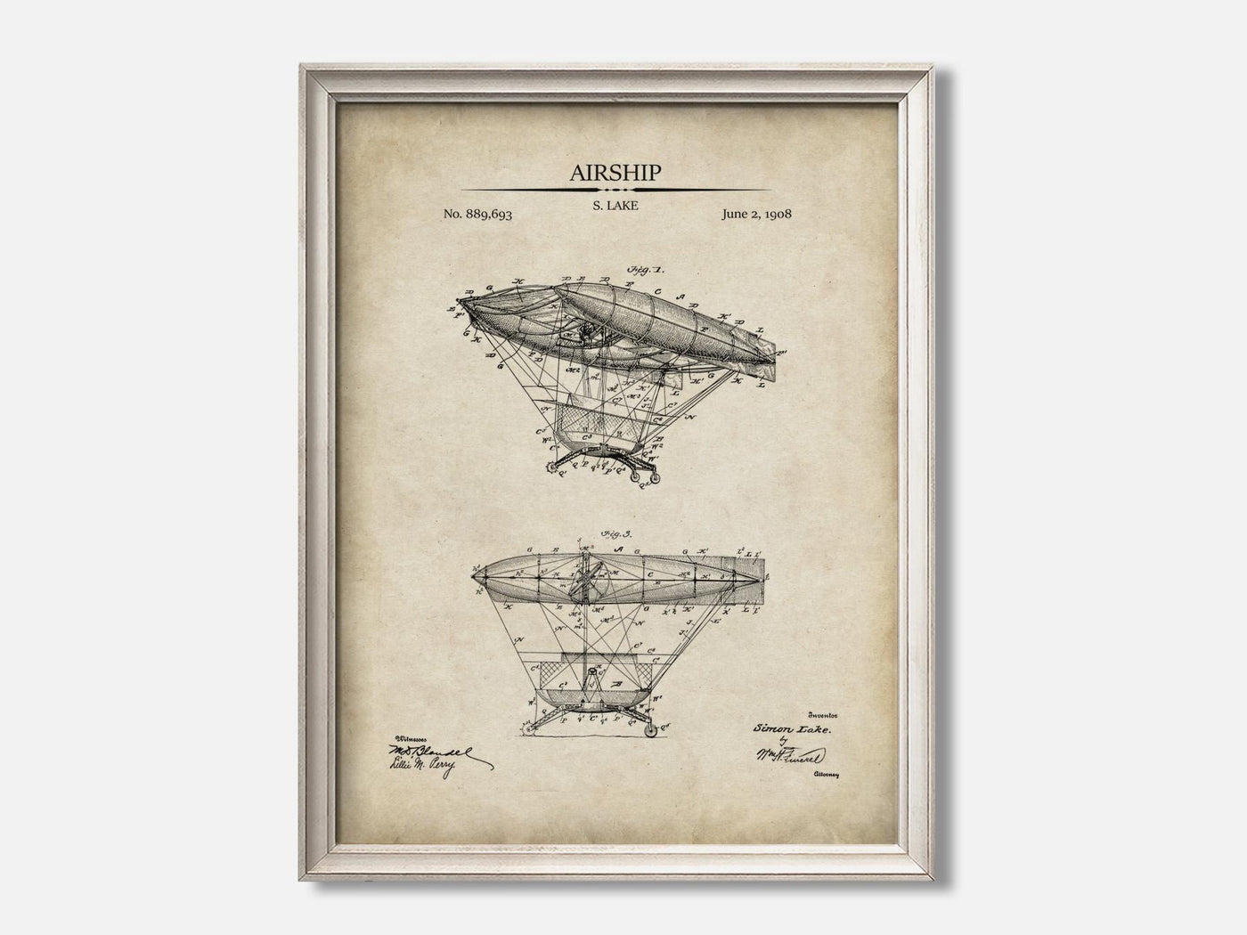 Steampunk Airship Patent Print mockup - A_t10022.3-V1-PC_F+O-SS_1-PS_5x7-C_par variant