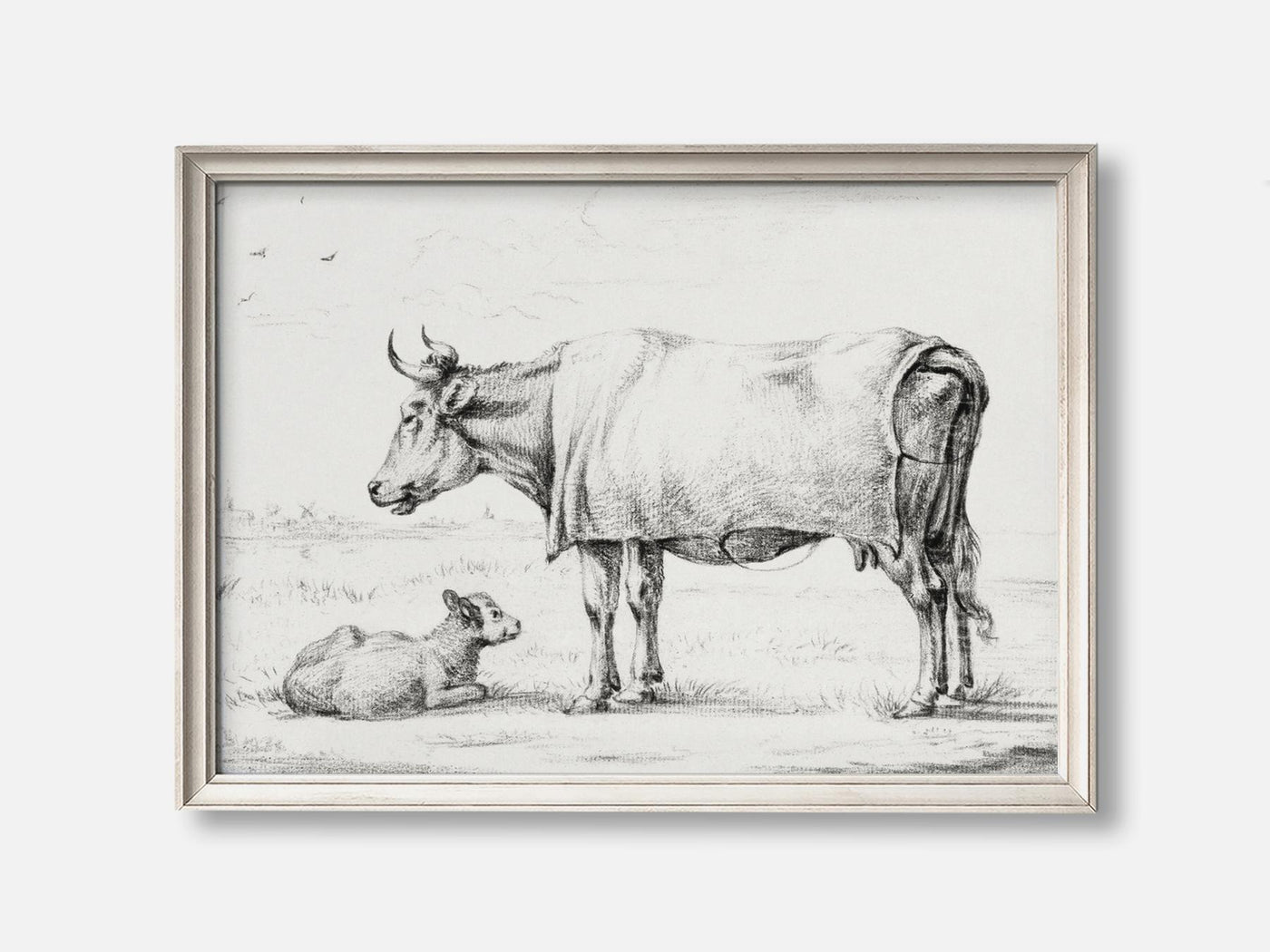 Standing cow with a lying calf (1815) Art Print mockup - A_d12-V1-PC_F+O-SS_1-PS_5x7-C_def variant