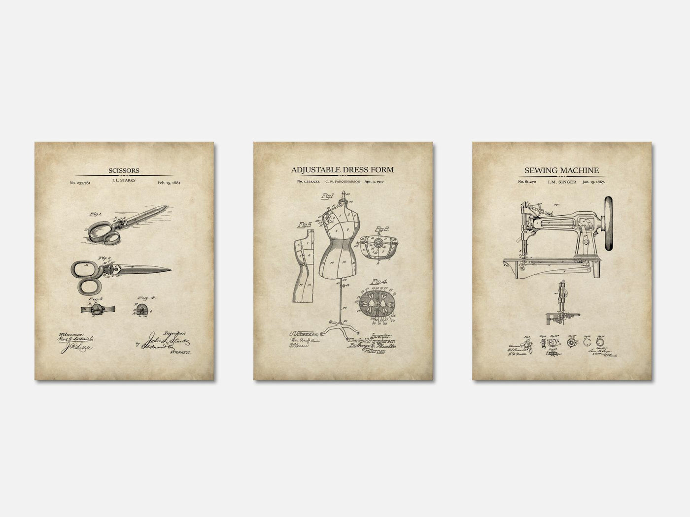 Sewing Patent Print Set of 3 mockup - A_t10043-V1-PC_AP-SS_3-PS_11x14-C_par variant