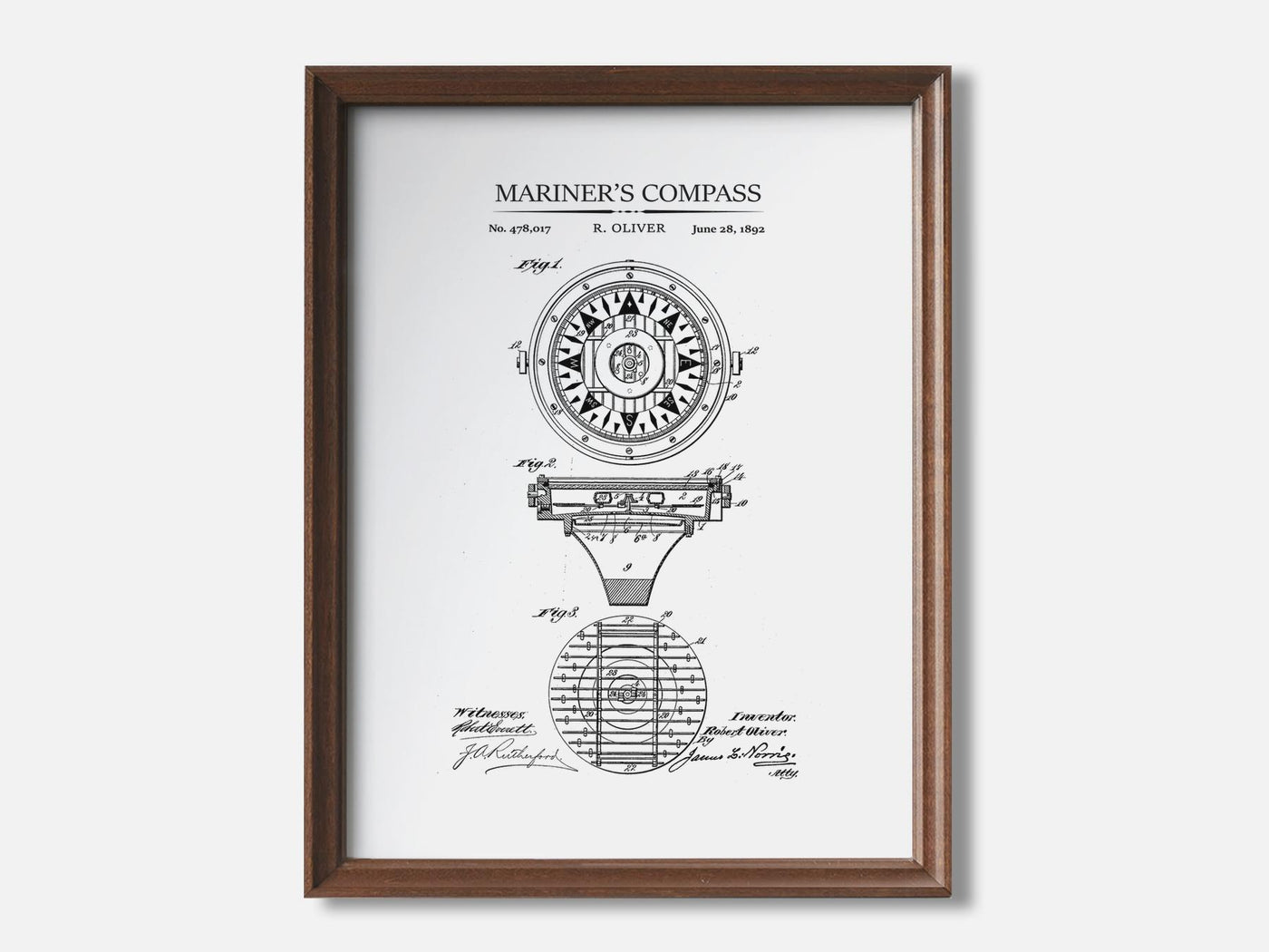 Mariner's Compass Patent Print mockup - A_to5-V1-PC_F+WA-SS_1-PS_5x7-C_whi variant