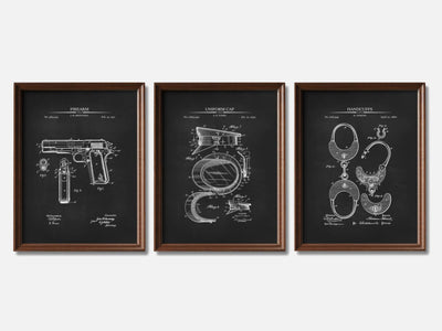 Police Patent Print Set of 3 mockup - A_t10039-V1-PC_F+WA-SS_3-PS_11x14-C_cha variant