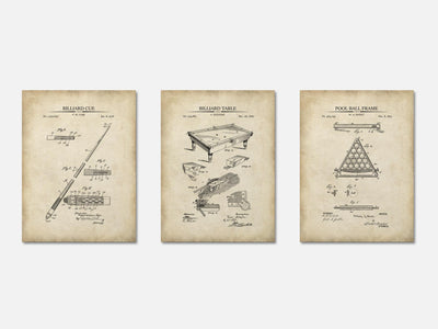 Billiards Patent Print Set of 3 mockup - A_t10015-V1-PC_AP-SS_3-PS_11x14-C_par