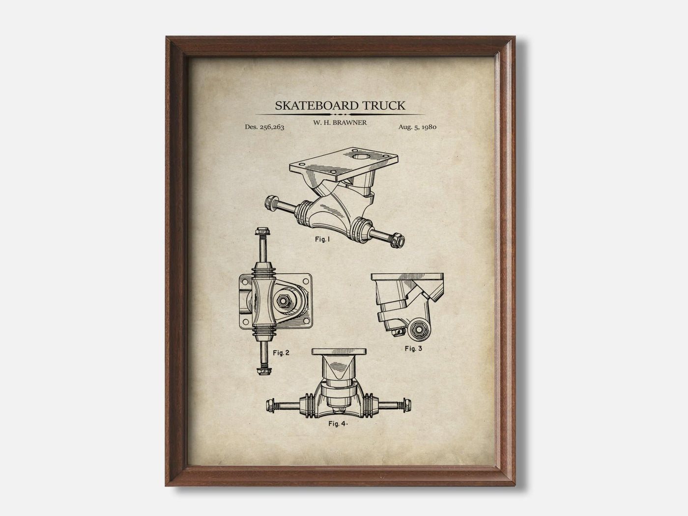 Skateboard Truck 1 Walnut - Parchment mockup