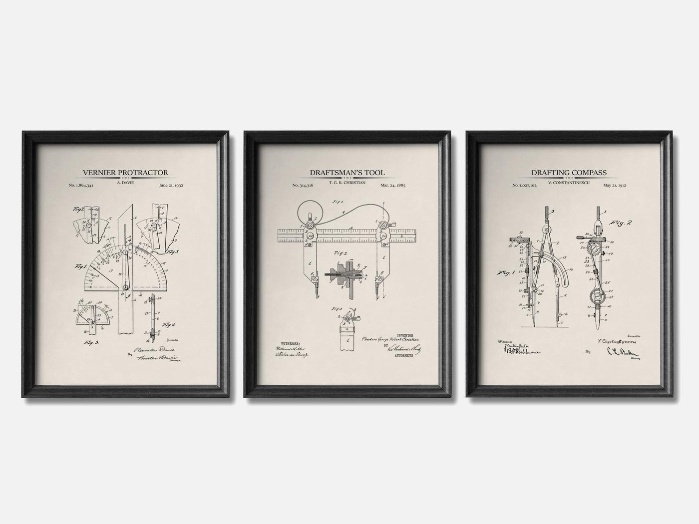 Architect Patent Print Set of 3 mockup - A_t10009-V1-PC_F+B-SS_3-PS_11x14-C_ivo variant