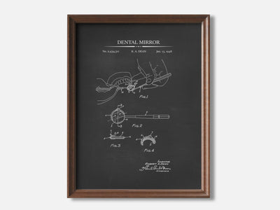 Dentistry Patent Print Set of 3 1 Walnut - Chalkboard mockup