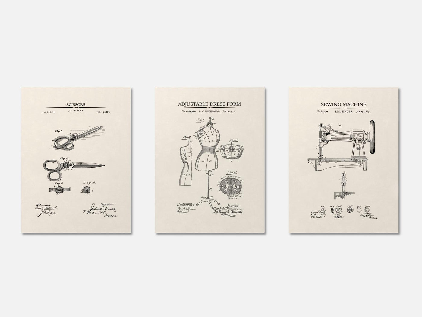 Sewing Patent Print Set of 3 mockup - A_t10043-V1-PC_AP-SS_3-PS_11x14-C_ivo variant