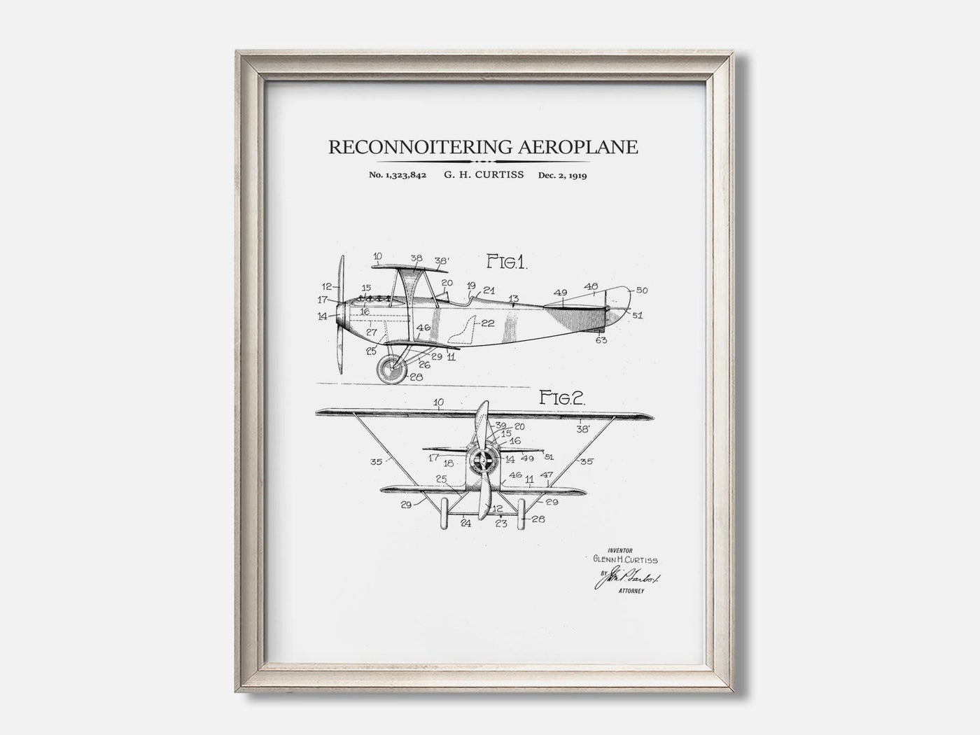 Vintage Airplane Patent Print mockup - A_to1-V1-PC_F+O-SS_1-PS_5x7-C_whi variant