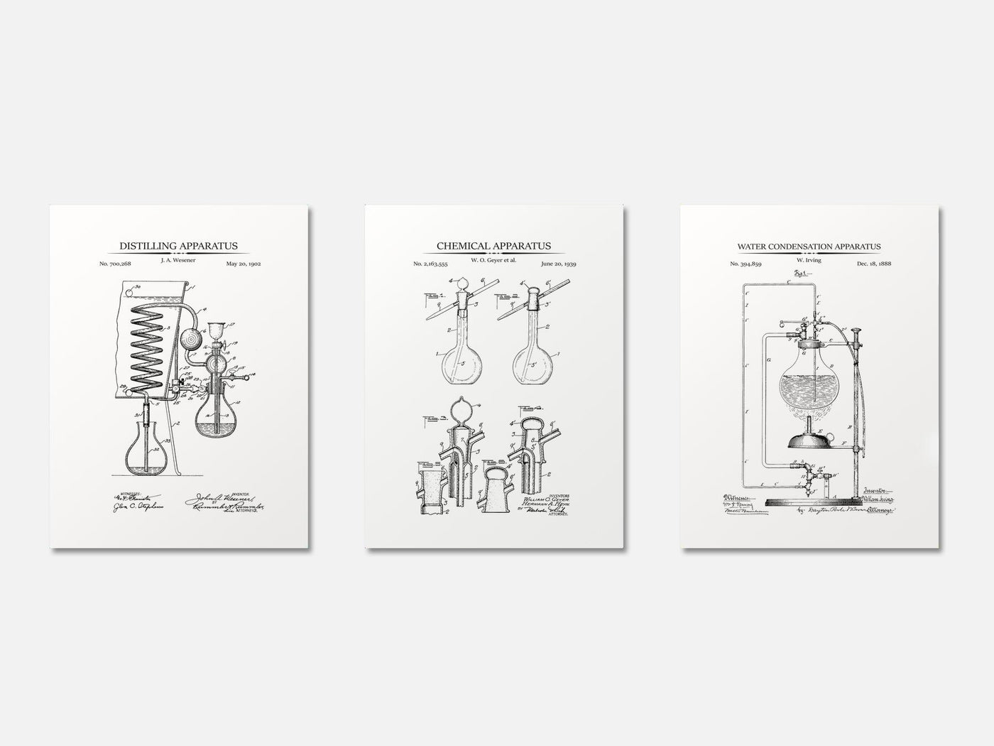 Chemistry Patent Print Set of 3 mockup - A_t10115-V1-PC_AP-SS_3-PS_11x14-C_whi variant