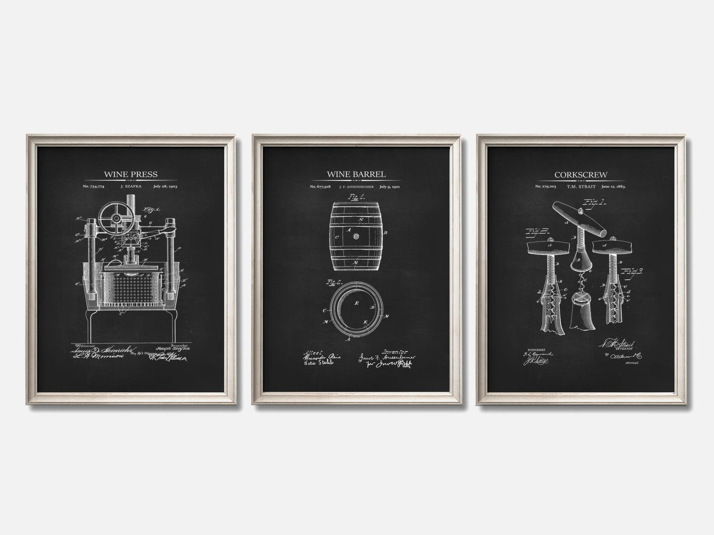 Wine Patent Print Set of 3 mockup - A_t10053-V1-PC_F+O-SS_3-PS_11x14-C_cha variant