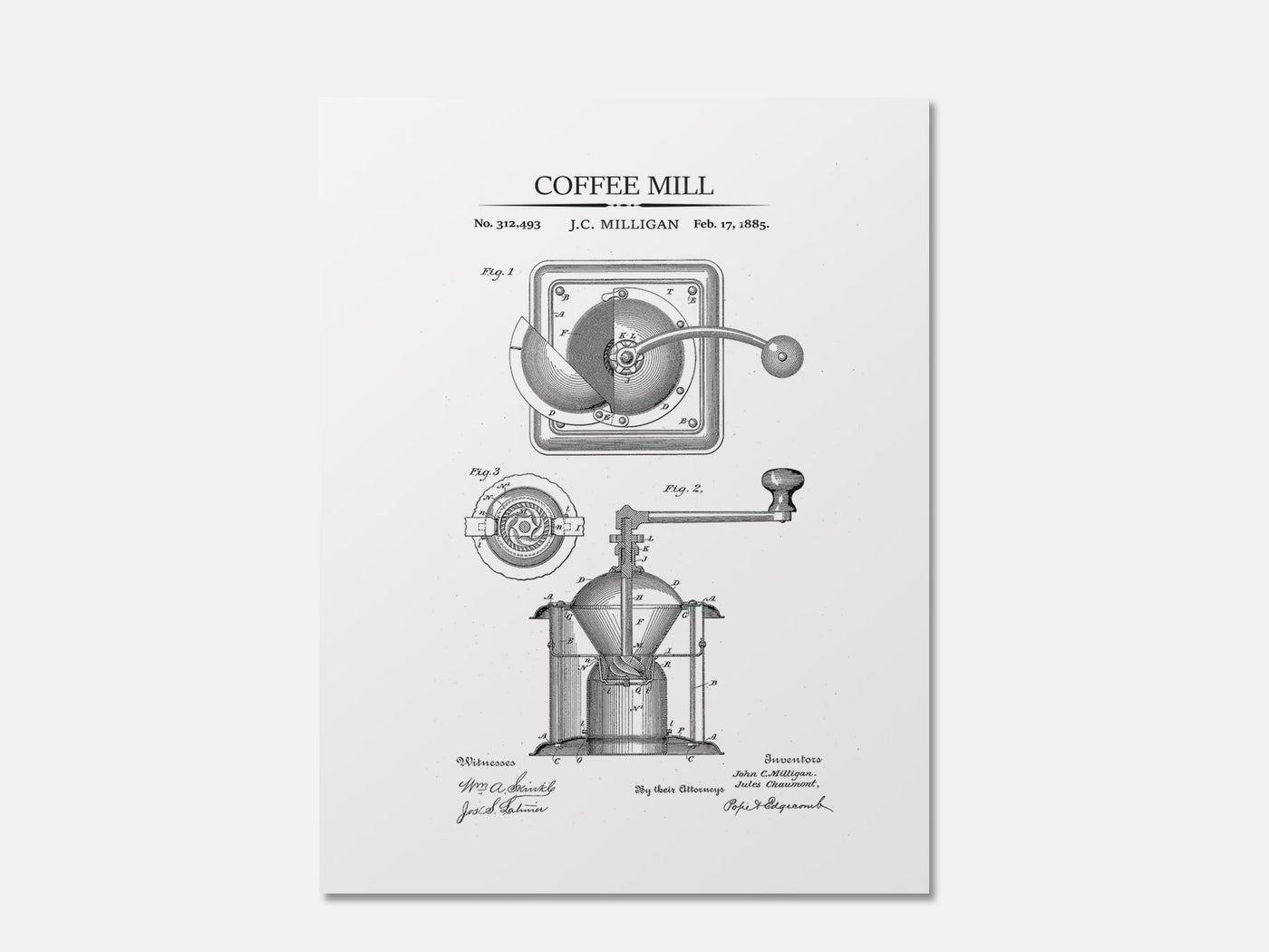 Coffee Mill Patent Print mockup - A_t10002.2-V1-PC_AP-SS_1-PS_5x7-C_whi variant