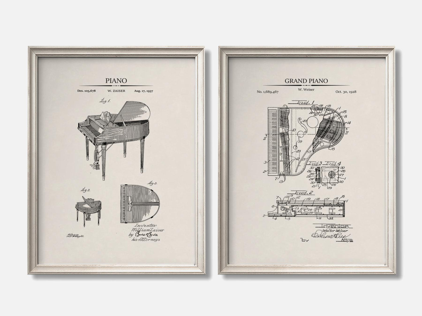 Piano Patent Print Set of 2 mockup - A_t10117-V1-PC_F+O-SS_2-PS_11x14-C_ivo variant