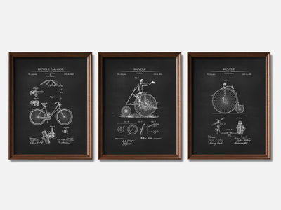 Vintage Bicycle Patent Print Set of 3 mockup - A_t10125-V1-PC_F+WA-SS_3-PS_11x14-C_cha variant