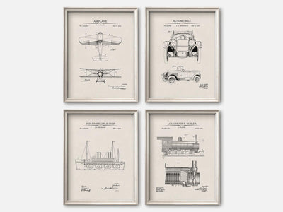 Vintage Vehicle Patent Print Set of 4 mockup - A_t10166-V1-PC_F+O-SS_4-PS_5x7-C_ivo variant