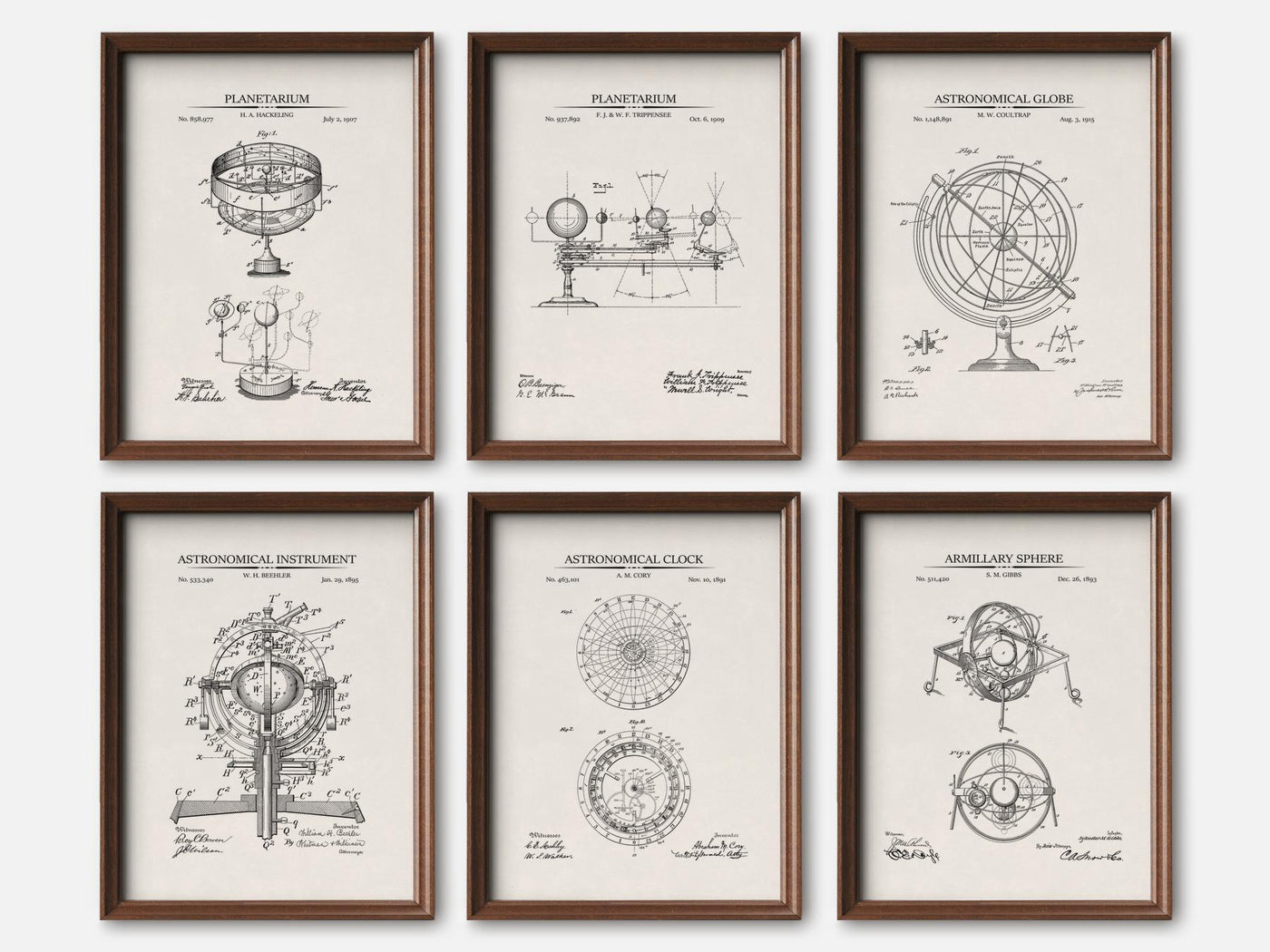 Astronomy Patent Print Set of 6 mockup - A_t10128-V1-PC_F+WA-SS_6-PS_5x7-C_ivo variant