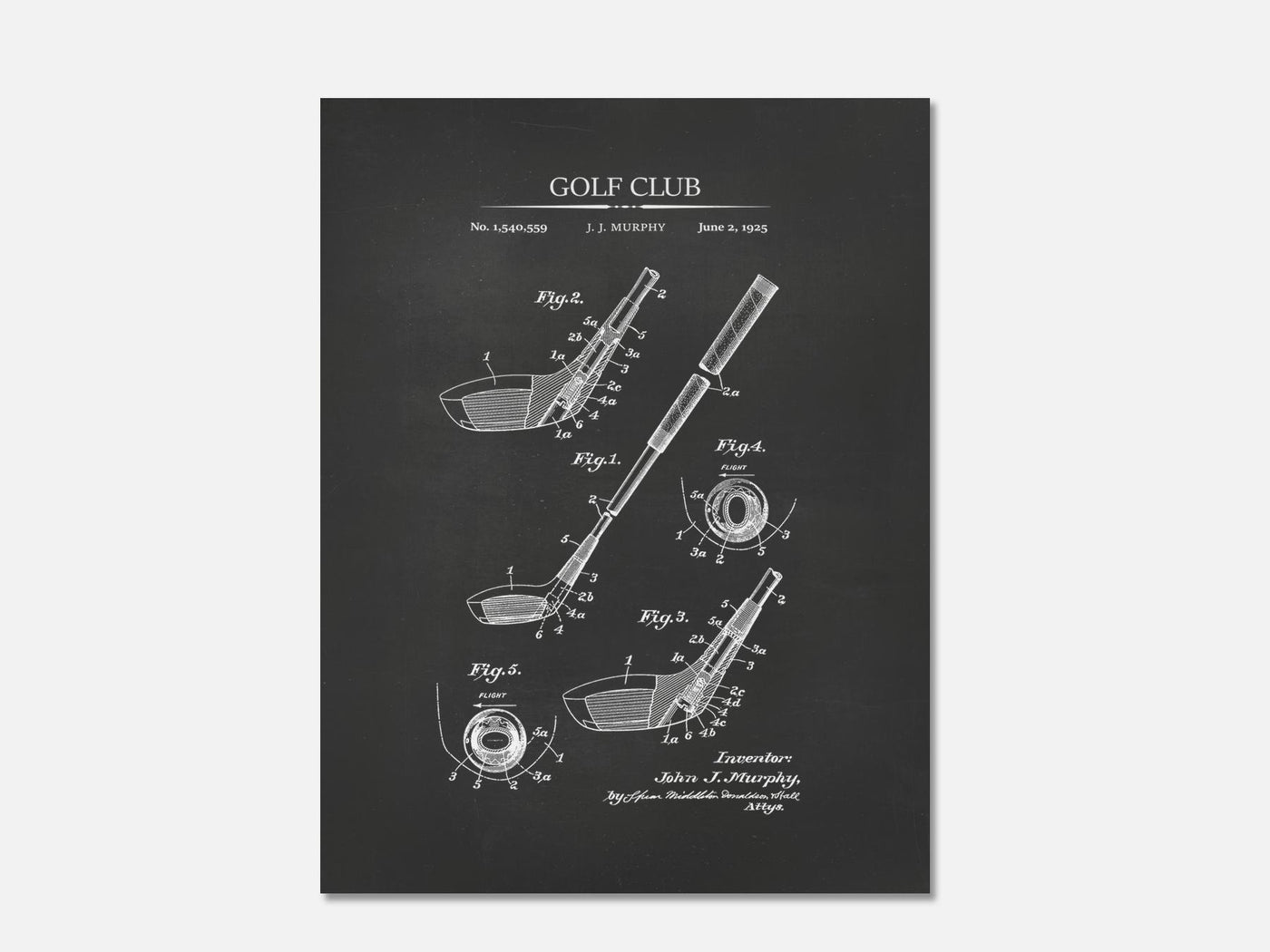 Golf Club Patent Print mockup - A_t10028.3-V1-PC_AP-SS_1-PS_5x7-C_cha variant