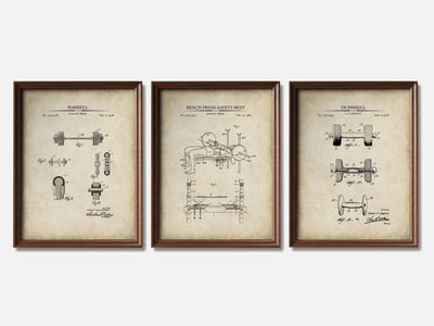 Weightlifting Patent Print Set of 3 mockup - A_t10110-V1-PC_F+WA-SS_3-PS_11x14-C_par variant
