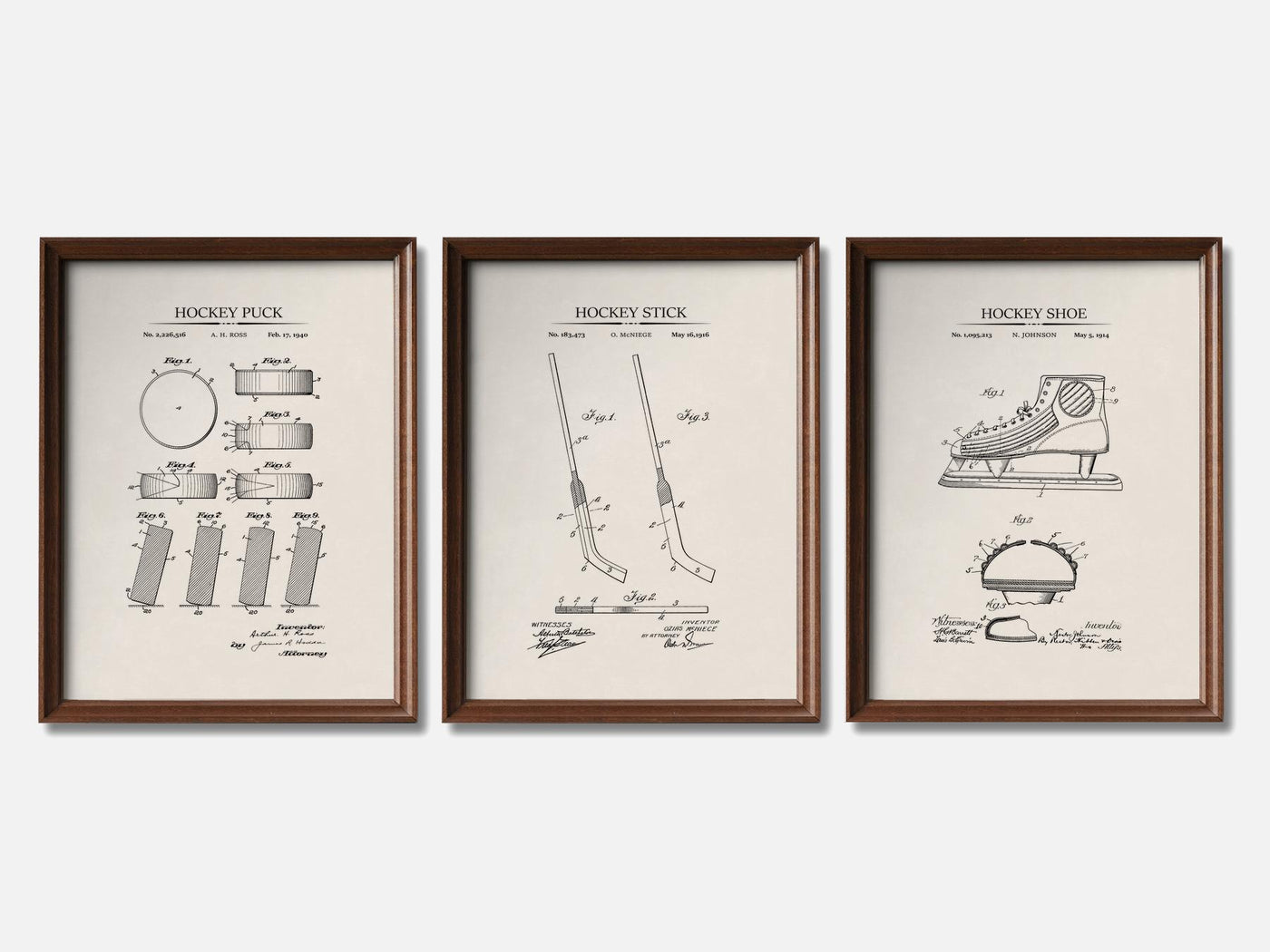 Ice Hockey Patent Print Set of 3 mockup - A_t10029-V1-PC_F+WA-SS_3-PS_11x14-C_ivo variant