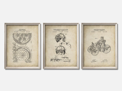 Steampunk Patent Print Set of 3 mockup - A_t10047-V1-PC_F+O-SS_3-PS_11x14-C_par variant