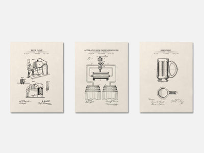Beer Brewing Patent Print Set of 3 mockup - A_t10014-V1-PC_AP-SS_3-PS_11x14-C_ivo variant