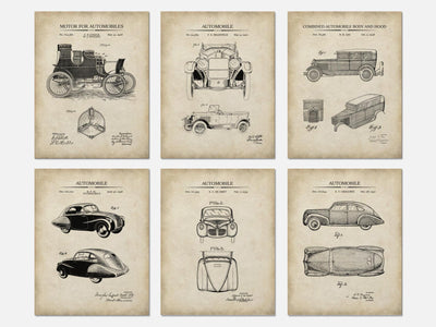 Vintage Car Patent Print Set of 6 mockup - A_t10018-V1-PC_AP-SS_6-PS_5x7-C_par