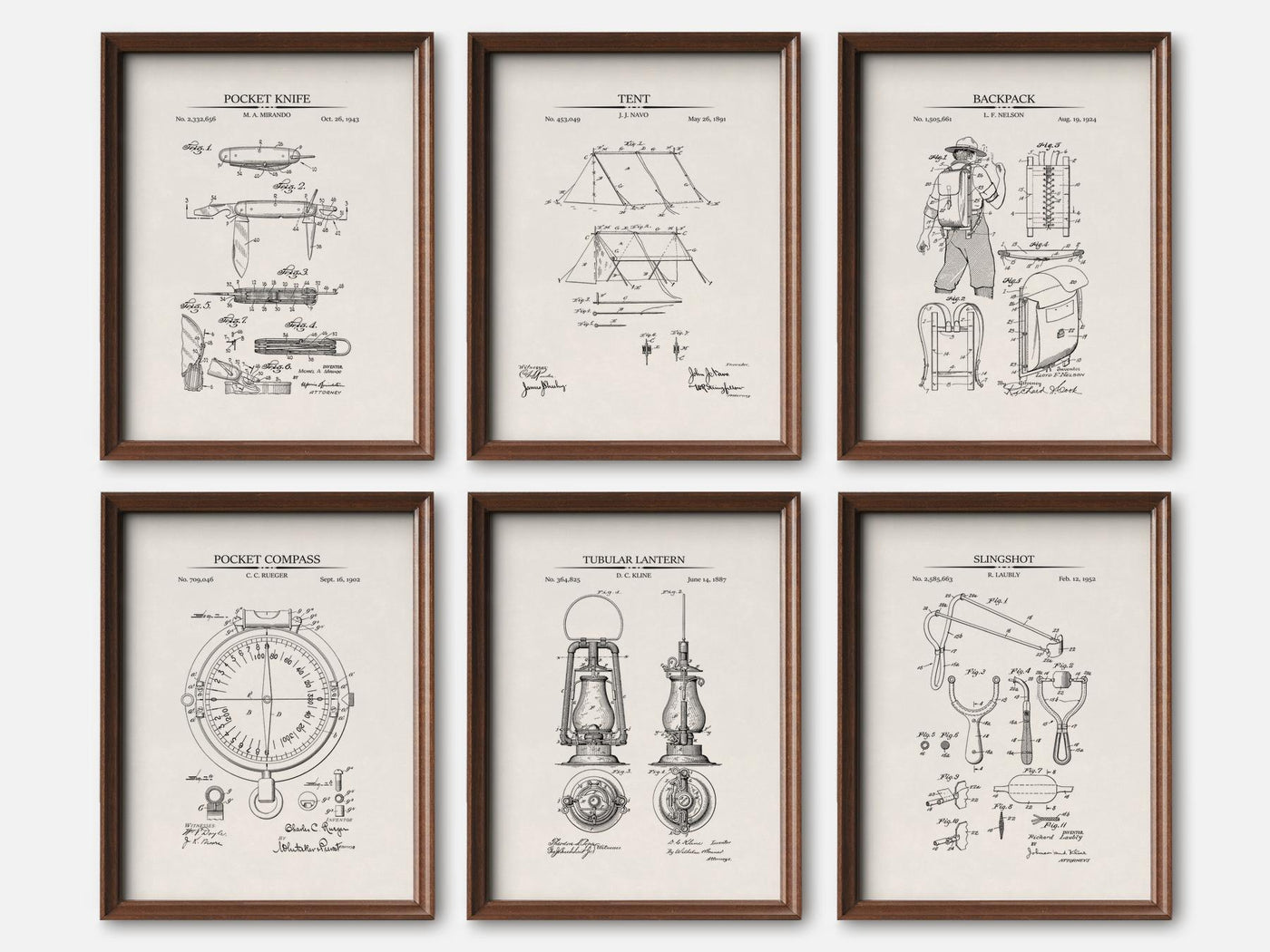 Boy Scout Patent Prints - Set of 6 mockup - A_t10165-V1-PC_F+WA-SS_6-PS_5x7-C_ivo variant