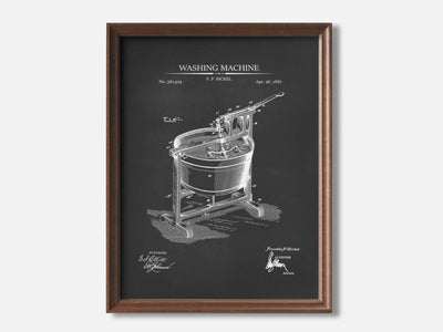 Laundry Patent Print Set of 4 1 Walnut - Chalkboard mockup