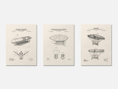 Steampunk Airship Patent Prints -  Set of 3 mockup - A_t10022-V1-PC_AP-SS_3-PS_11x14-C_ivo variant