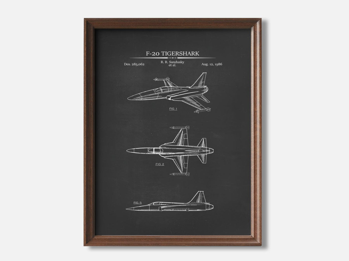 F-20 Tigershark 1 Walnut - Chalkboard mockup