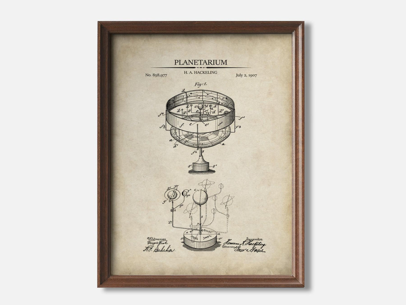 Planetarium 1 Walnut - Parchment mockup