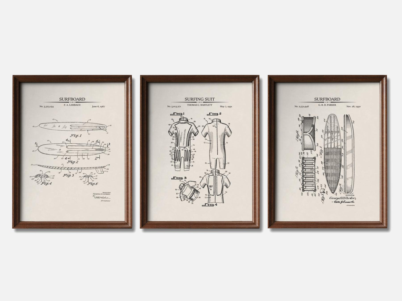 Surfing Patent Print Set of 3 mockup - A_t10068-V1-PC_F+WA-SS_3-PS_11x14-C_ivo variant