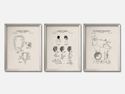 Fencing Patent Print Set of 3 mockup - A_t10080-V1-PC_F+O-SS_3-PS_11x14-C_ivo variant