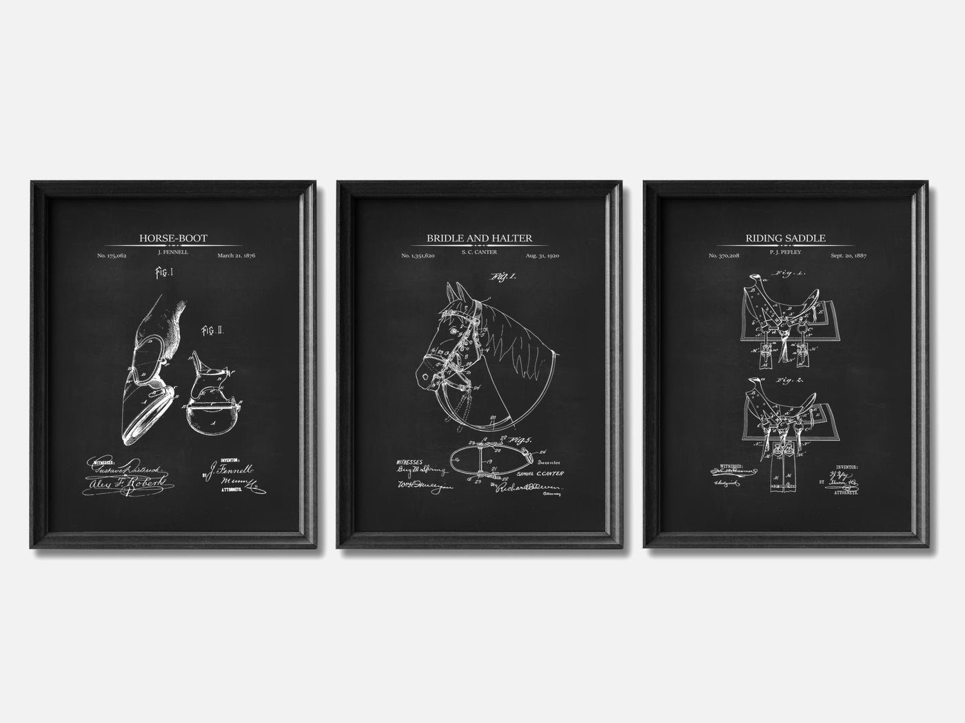 Horse Riding Patent Print Set of 3 mockup - A_t10074-V1-PC_F+B-SS_3-PS_11x14-C_cha variant