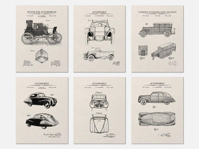 Vintage Car Patent Print Set of 6 mockup - A_t10018-V1-PC_AP-SS_6-PS_5x7-C_ivo variant
