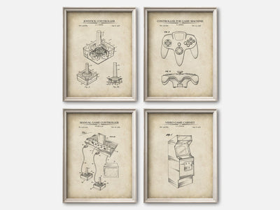 Retro Gaming Patent Print Set of 4 mockup - A_t10041-V1-PC_F+O-SS_4-PS_5x7-C_par variant