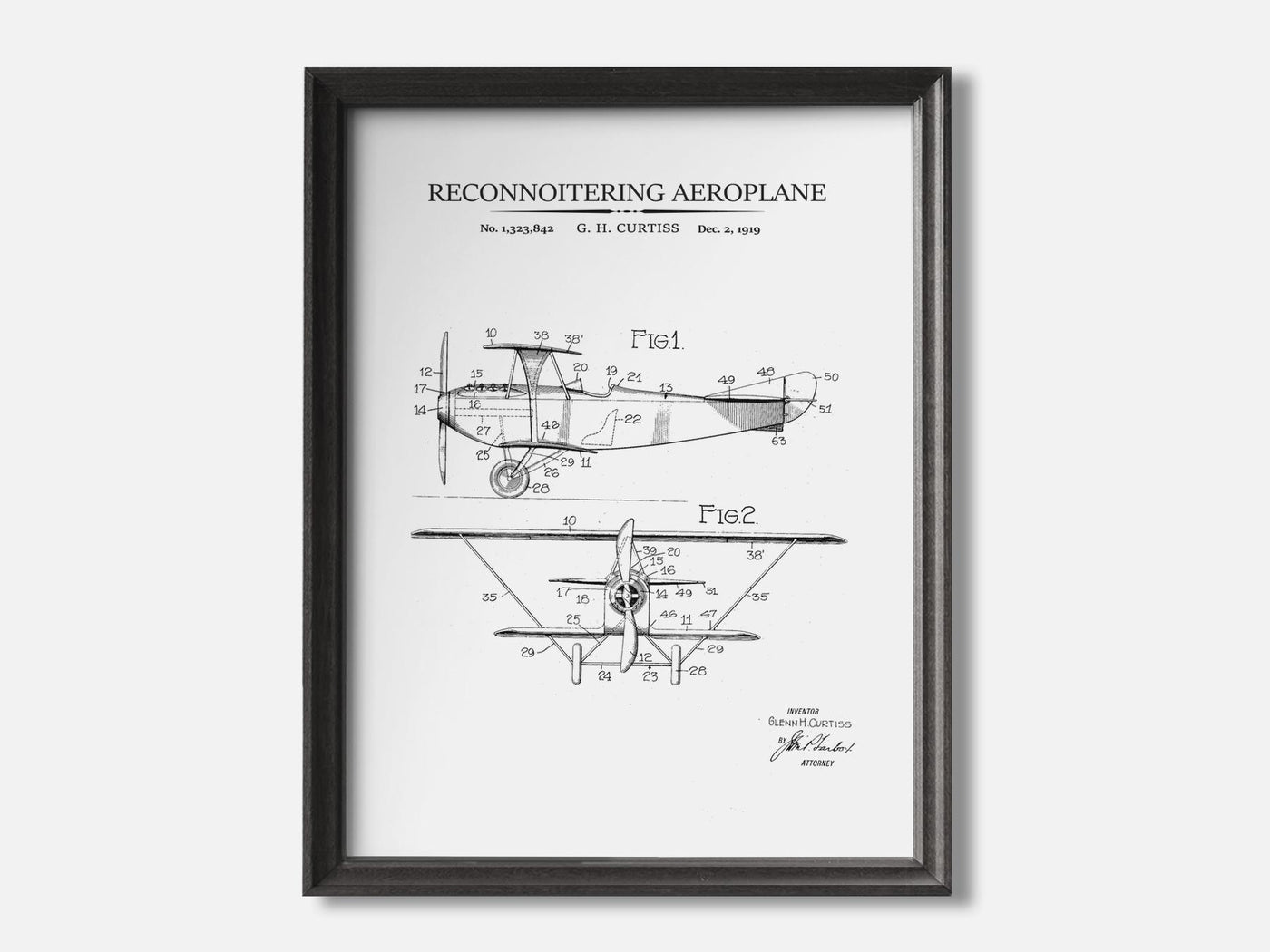 Vintage Airplane Patent Print mockup - A_to1-V1-PC_F+B-SS_1-PS_5x7-C_whi variant