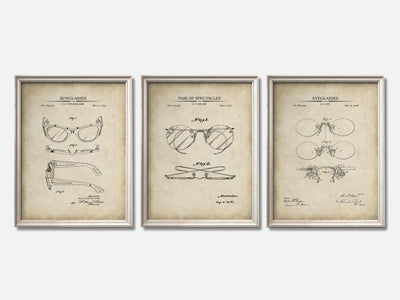 Vintage Eyeglasses - Patent Print Set of 3 mockup - A_t10121-V1-PC_F+O-SS_3-PS_11x14-C_par variant