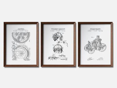 Steampunk Patent Print Set of 3 mockup - A_t10047-V1-PC_F+WA-SS_3-PS_11x14-C_whi variant