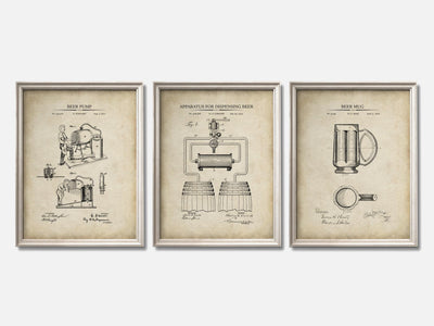 Beer Brewing Patent Print Set of 3 mockup - A_t10014-V1-PC_F+O-SS_3-PS_11x14-C_par variant