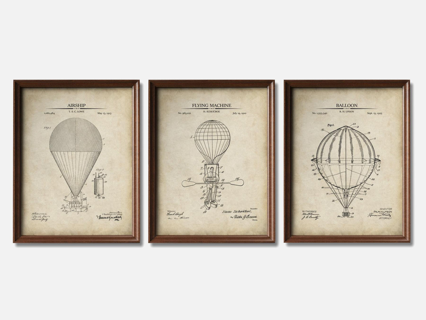 Hot Air Balloon Patent Print Set of 3 mockup - A_t10030-V1-PC_F+WA-SS_3-PS_11x14-C_par variant