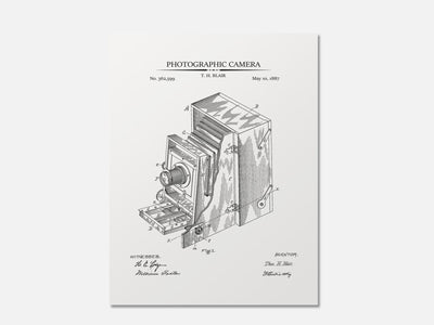 Antique Camera Patent Print mockup - A_t10016.1-V1-PC_AP-SS_1-PS_5x7-C_whi variant