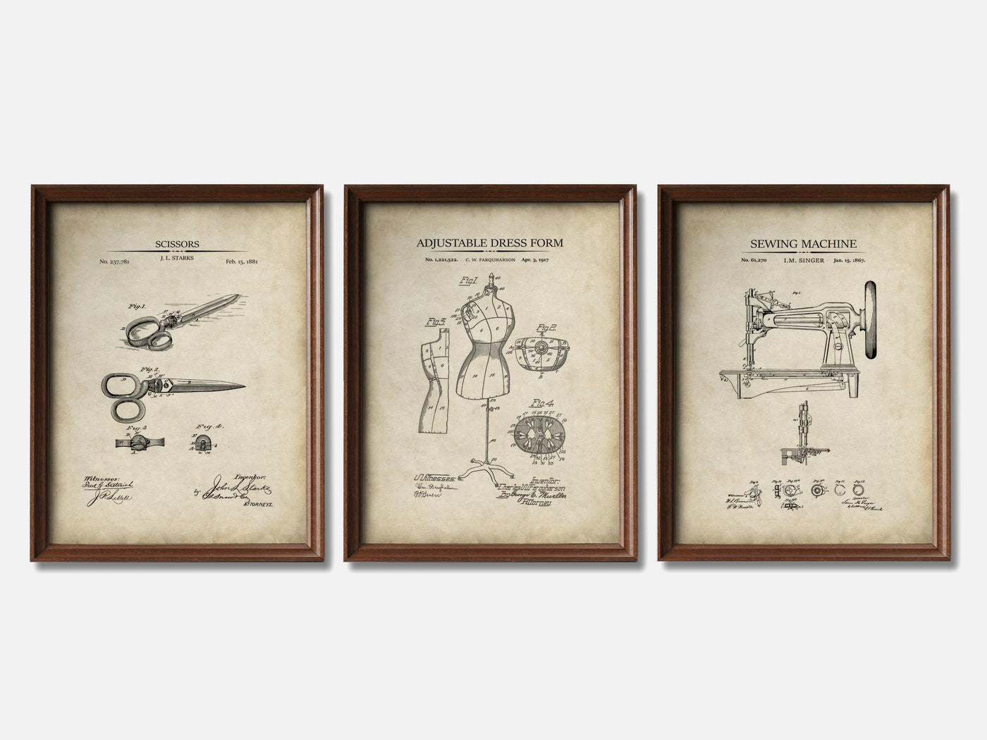 Sewing Patent Print Set of 3 mockup - A_t10043-V1-PC_F+WA-SS_3-PS_11x14-C_par variant