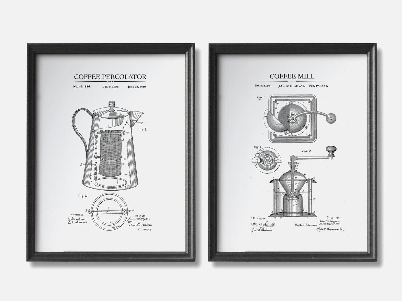 Coffee Patent Prints - Set of 2 mockup - A_t10002-V1-PC_F+B-SS_2-PS_11x14-C_whi variant