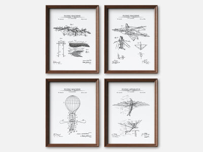 Steampunk Flying Machines Patent Print Set of 4 mockup - A_t10027-V1-PC_F+WA-SS_4-PS_5x7-C_whi variant