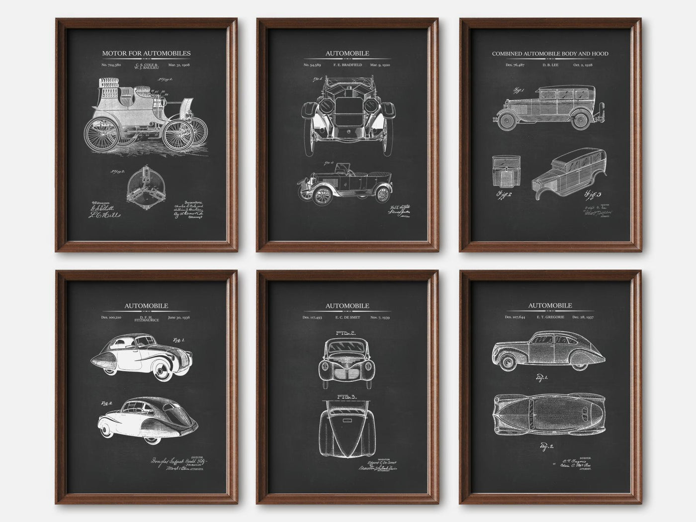 Vintage Car Patent Print Set of 6 mockup - A_t10018-V1-PC_F+WA-SS_6-PS_5x7-C_cha variant