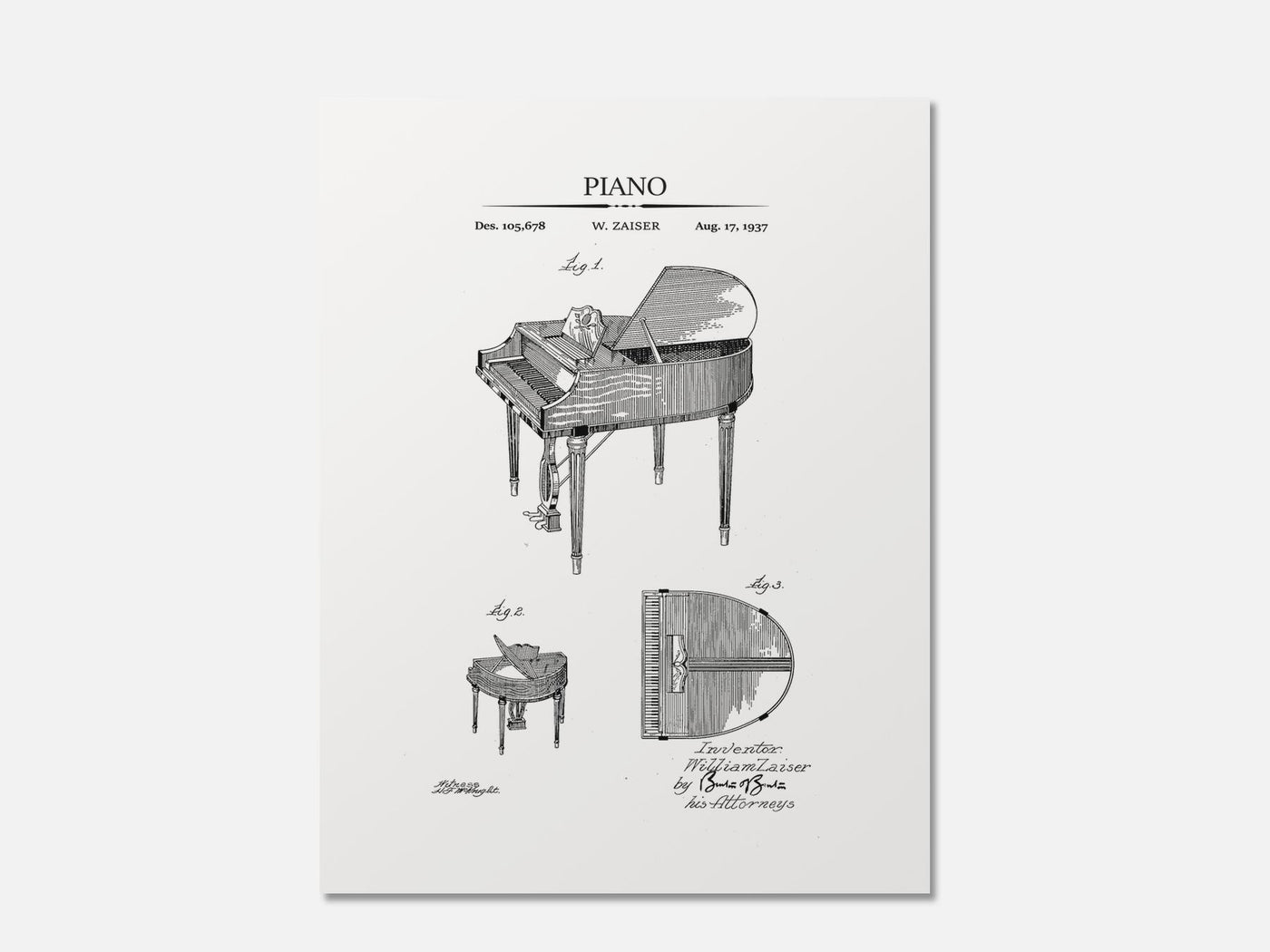 Piano Patent Art Print mockup - A_t10117.1-V1-PC_AP-SS_1-PS_5x7-C_whi variant