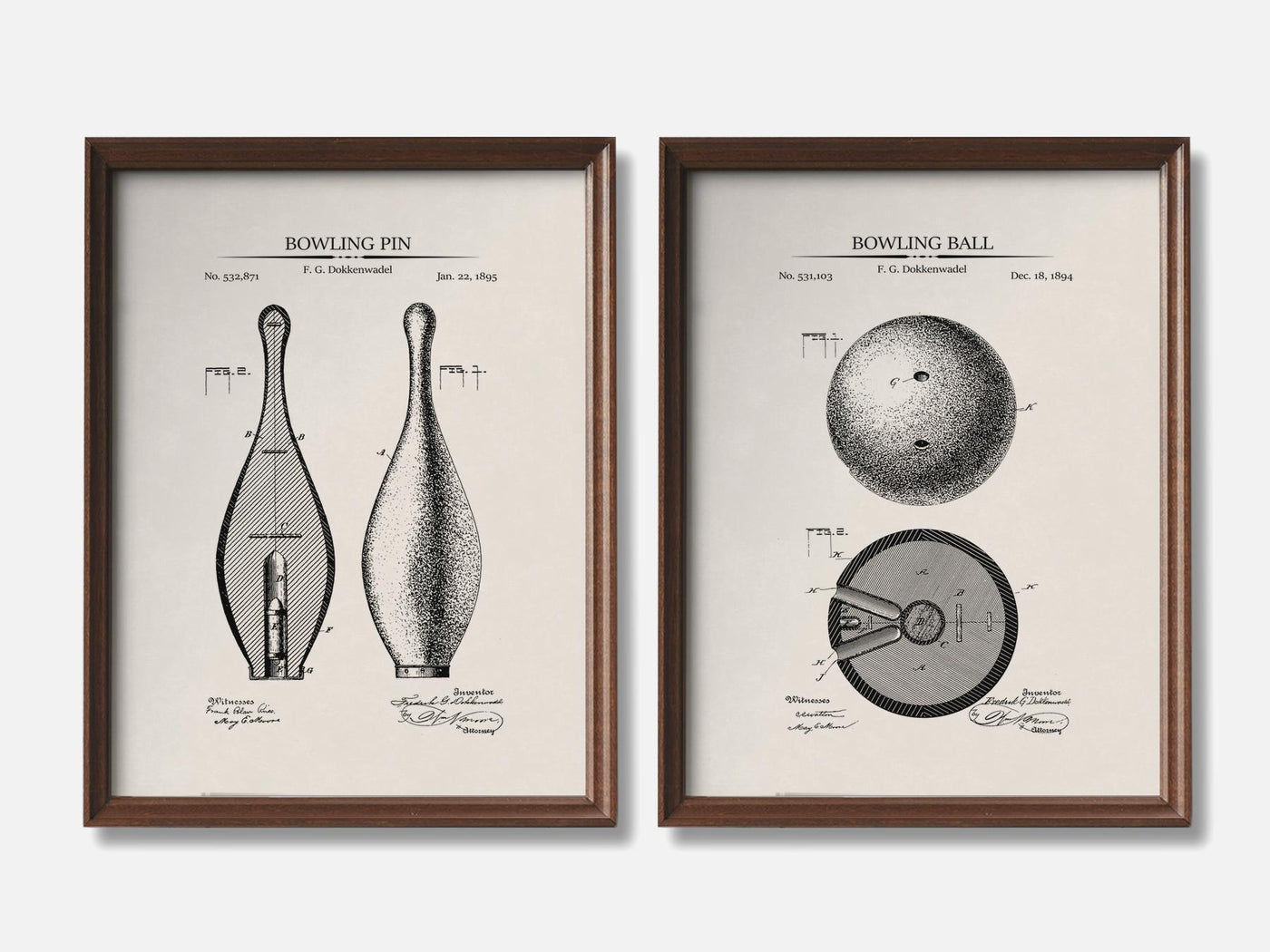 Bowling Patent Print Set of 2 mockup - A_t10124-V1-PC_F+WA-SS_2-PS_11x14-C_ivo variant