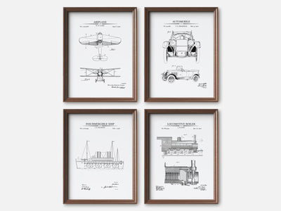 Vintage Vehicle Patent Print Set of 4 mockup - A_t10166-V1-PC_F+WA-SS_4-PS_5x7-C_whi variant