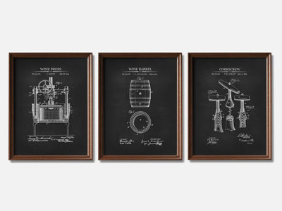 Wine Patent Print Set of 3 mockup - A_t10053-V1-PC_F+WA-SS_3-PS_11x14-C_cha variant